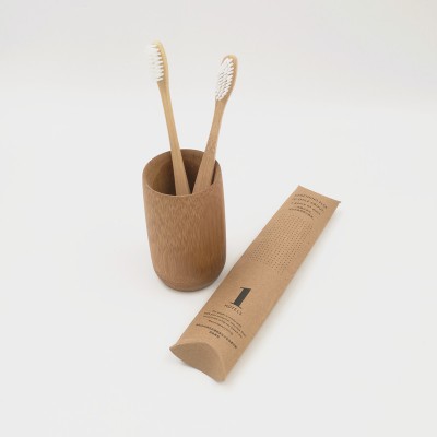 5 star biodegradable bamboo wooden travel hotel toothbrush kit