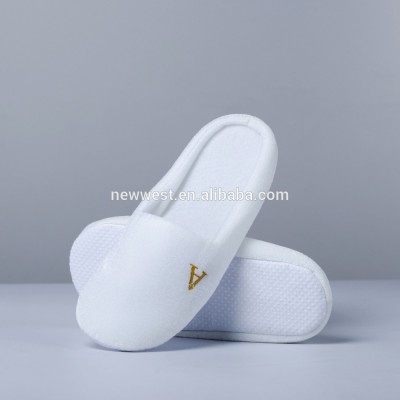 White Velvet Hotel Guest Warm Slipper Wholesale