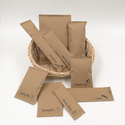 100% plastic free & biodegradable kraft recycled paper packaging for hotel amenities