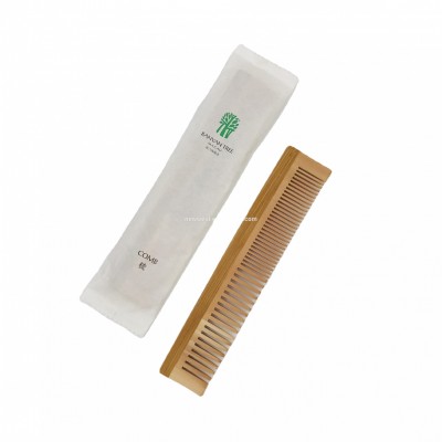 OEM 5 star biodegradable bamboo wooden travel hotel comb hair brush